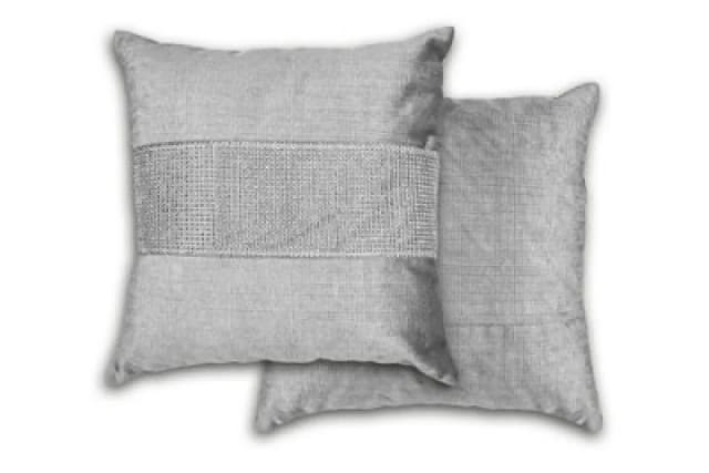 Melia Cushion Cover In Silver Grey