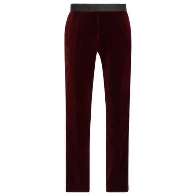 Boss Mens Genius Tux Cotton Slim Fit Suit Trousers Dark Red 602 male 36 (46)