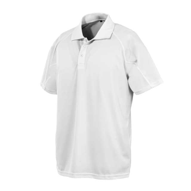 Spiro Mens Impact Performance Aircool Polo Shirt in White Size: XS White Male XS
