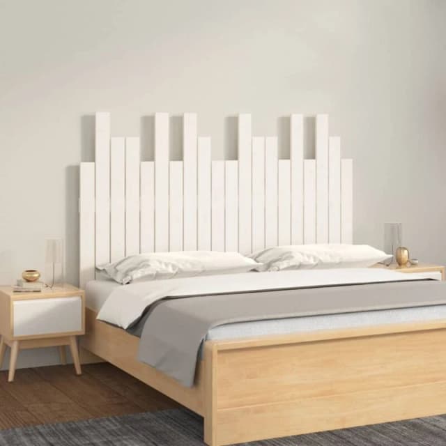 Vidaxl Wall Headboard White 127.5X3X80 Cm Solid Wood Pine, White 824789