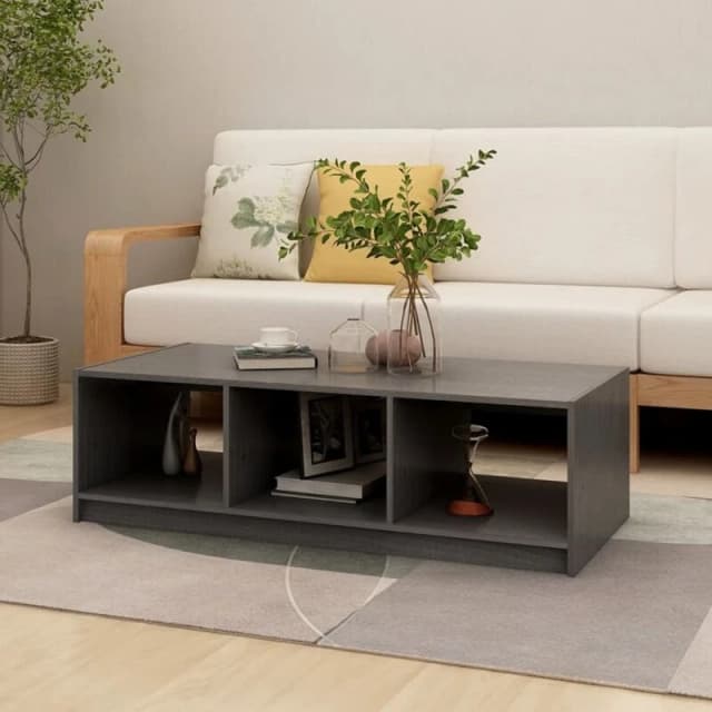 VIDAXL Coffee Table Grey 110x50x34cm Solid Pinewood Vidaxl 8720286762004