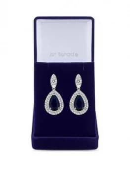 Jon Richard Jon Richard Cubic Zirconia Baguette Navette Sapphire Pear Drop Earring