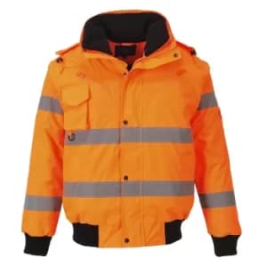 Oxford Weave 300D Class 3 Hi Vis Bomber Jacket Orange 3XL