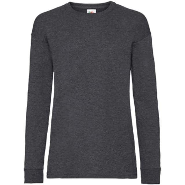 Fruit of the Loom Value Long-Sleeved T-Shirt in Grey Size: 12-13 Years Grey Unisex 12-13 Years