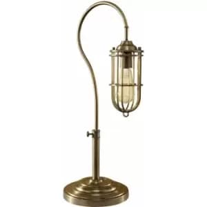 Loops - Table Lamp Lamp Cage Alter Height Dark Antique Brass LED E27 60W