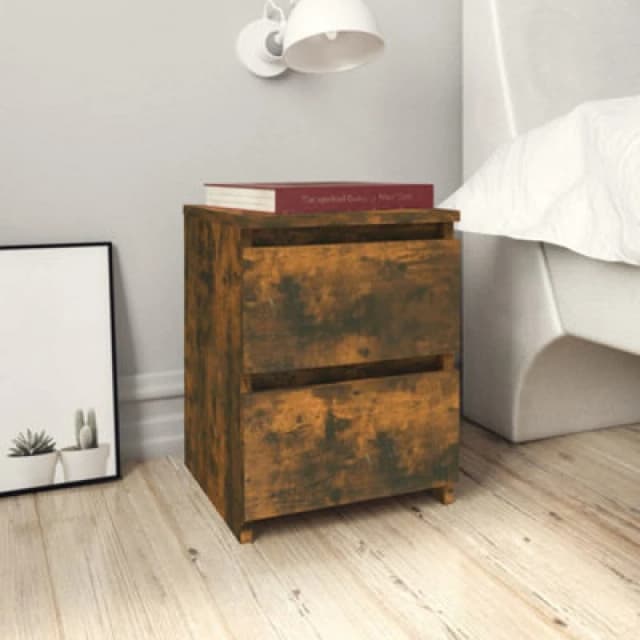 Vidaxl Bedside Cabinets 2 Pcs Smoked Oak 30X30X40 Cm Engineered Wood, Brown 815328