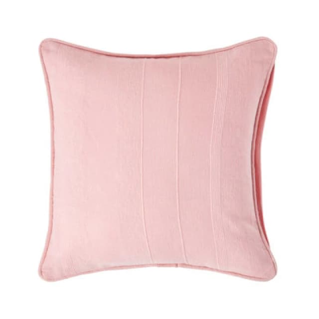 Homescapes Cotton Rajput Ribbed Pink Cushion Cover, 45 X 45 Cm