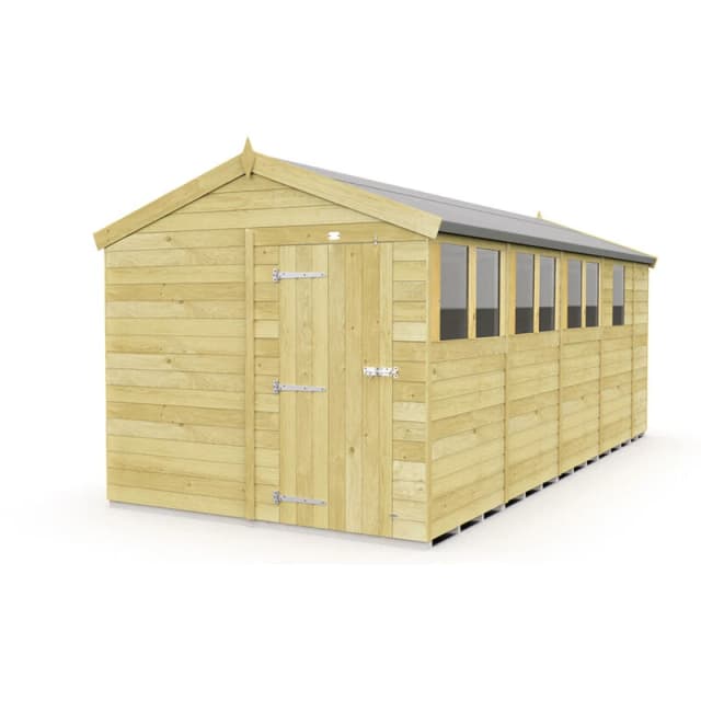 Flat Pack Sheds DIY Sheds 8 x 17 Apex Shed, Brown 8X17AFF