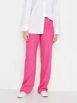 Long Tall Sally Pink Pinstitch Linen Trouser 36", Pink, Size 14, Women