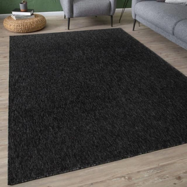 THE RUGS Flex Collection Solid Design Low Pile Living Room Rugs in Dark Grey 1000DG Size: 160cm x 230cm Dark Grey Unisex 160cm x 230 cm