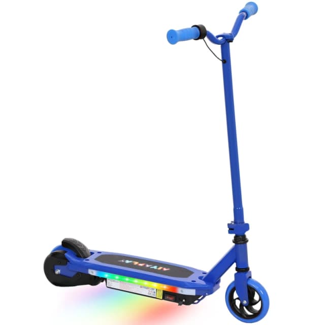 AIYAPLAY Electric Scooter for Ages 6-14, with Colourful Light in Blue Blue Unisex
