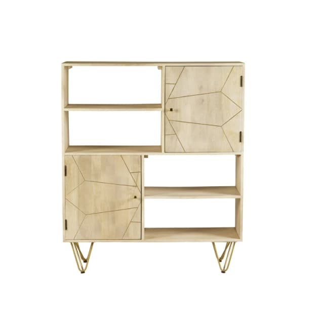 Indian Hub Light Gold Display Cabinet