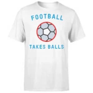 Football Takes Balls T-Shirt - White - 3XL