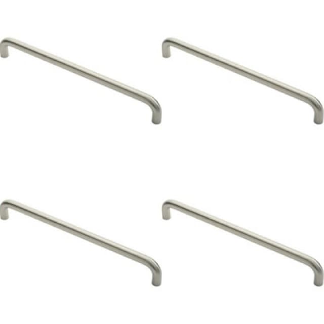 Loops 4x Round D Bar Pull Handle 22mm Dia 450mm Fixing Centres Satin Stainless Steel Metallics unisex