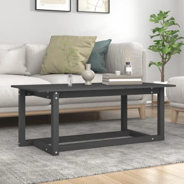 Vidaxl Coffee Table Grey 110X55X45cm Solid Wood Pine, Grey 822169