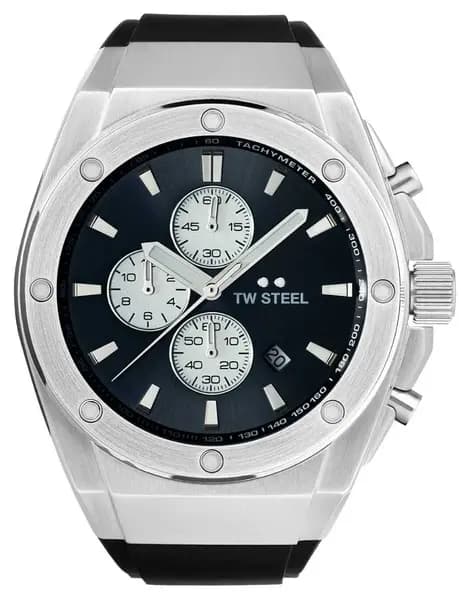 TW Steel CE4100 Mens CEO Tech Blue Dial Black Rubber Watch