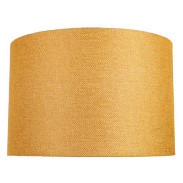 Happy Homewares Contemporary And Sleek 12" Ochre Linen Fabric Drum Lamp Shade 60W Maximum