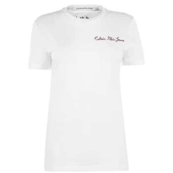 Calvin Klein Jeans Institutional Chain Stitch T Shirt - Bright White