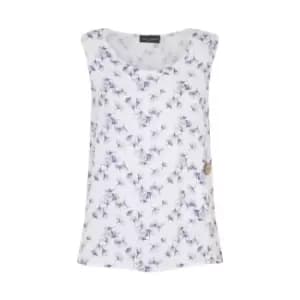 James Lakeland Print Linen Sleeveless Top - White