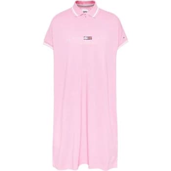 Tommy Jeans Modern Logo Polo Dress - TOU Pink DAISY