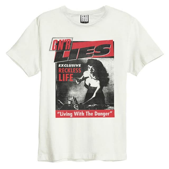 Amplified Amplified Men Lies Guns N Roses T-Shirt in White Size: X-Small White XS Male 5059699794368