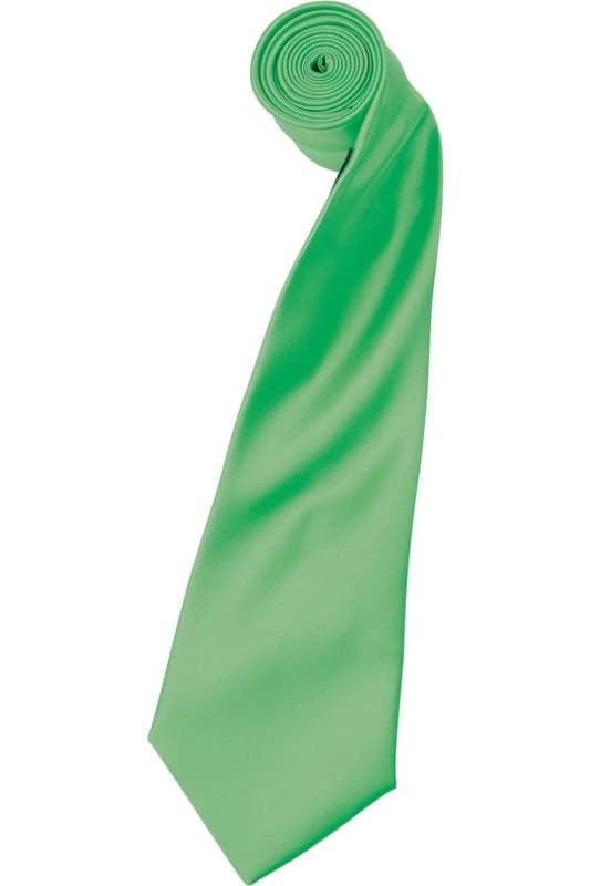 Premier Premier Men Plain Satin Tie (Narrow Blade) in Pale Green Pale Green One Size Male 5054171869268