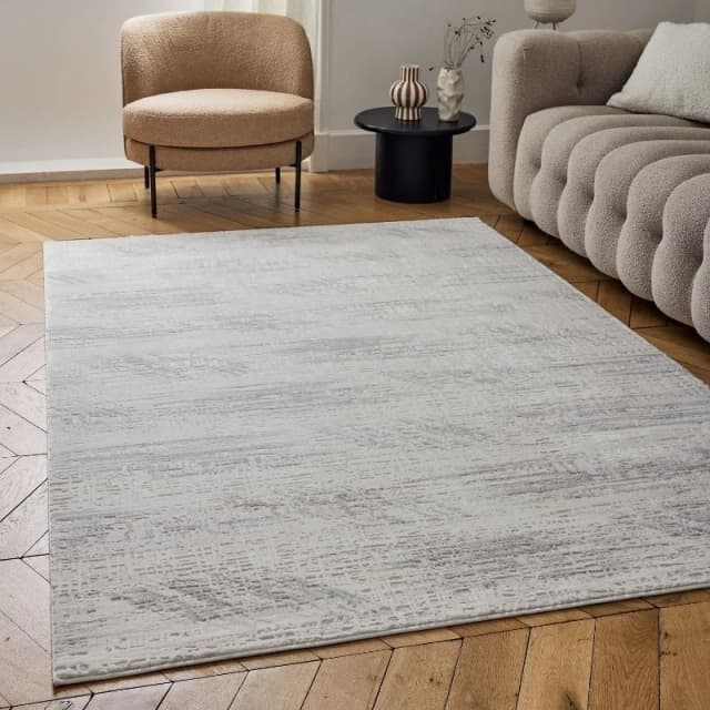 THE RUGS Carmel Modern Area Rugs & Runners Abstract Design Soft Pile in Grey Size: 80cm x 150cm Grey Unisex 80cm x 150 cm