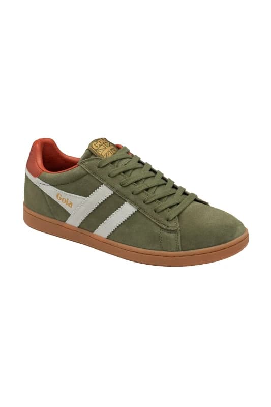 Gola Classics Mens 'Equipe Suede II' Suede Lace-Up Trainers in Khaki Size: 7 Khaki Male 7