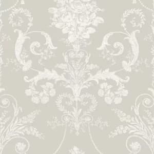 Laura Ashley Josette White/Dove Grey Wallpaper