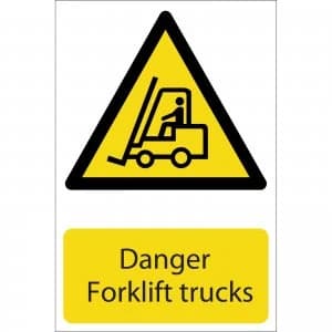 Draper Danger Forklift Trucks Sign 200mm 300mm Standard