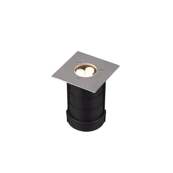 Belaja Modern 14cm Outdoor Square Recessed Ground Light Nickel Matt 3000K IP65
