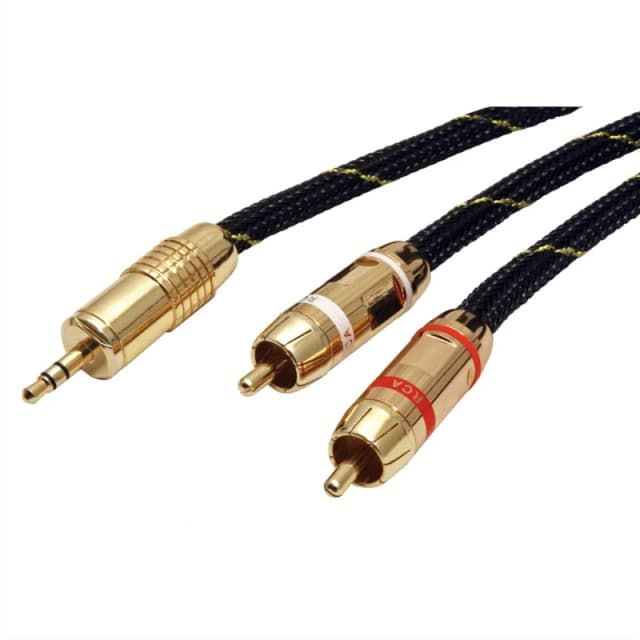 ROLINE GOLD Audio Connection Cable 3.5mm Stereo - 2 x Cinch (RCA). Mal