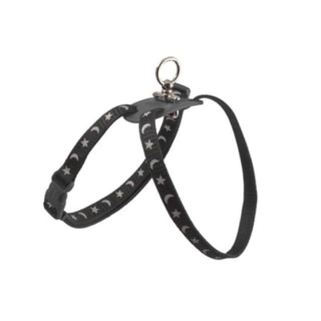Ancol Black Comfortable Figure 8 Moon & Stars Durable Nylon Dog Harness Black unisex