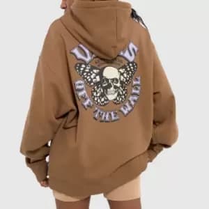 Vans Skullfly Hoodie In Brown