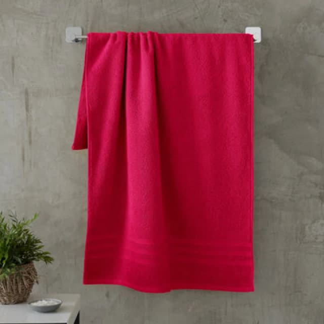 Catherine Lansfield Zero Twist Cotton 90X140Cm Bath Sheet Hot Pink