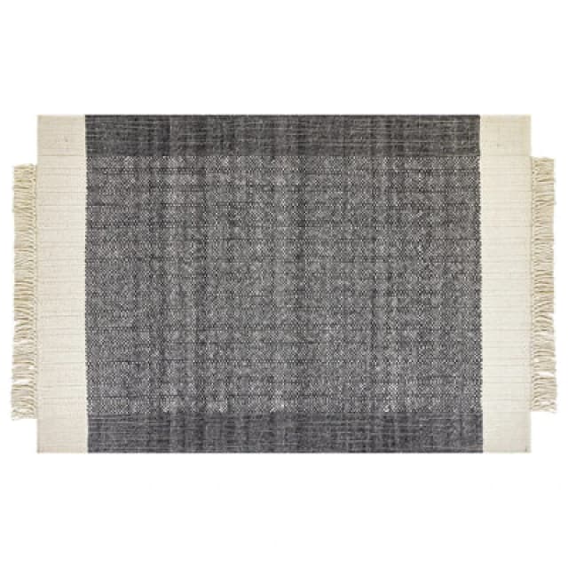 Beliani Rug Atlanti Black 160 X 230 Cm Wool