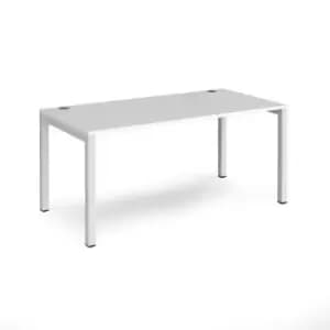 Bench Desk Single Person Rectangular Desk 1600mm White Tops With White Frames 800mm Depth Connex