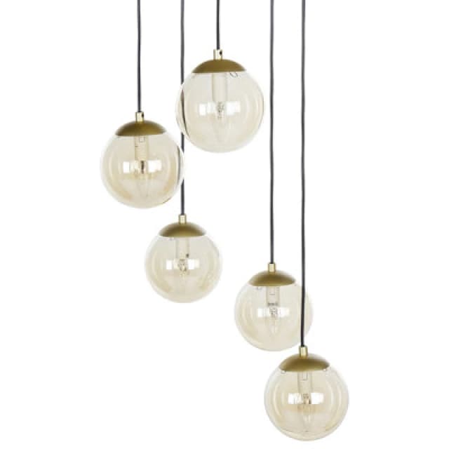 Beliani Pendant Lamp Noel Glass Gold