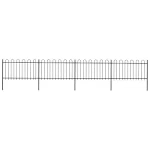 Vidaxl Garden Fence With Hoop Top Steel 6.8X1 M Black