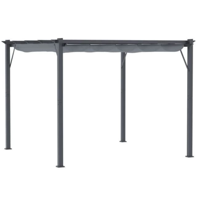 Outsunny 3x3(m) Pergola Gazebo Sun Shade Shelter Aluminium Garden Canopy - Grey TJ Hughes 5063603006102