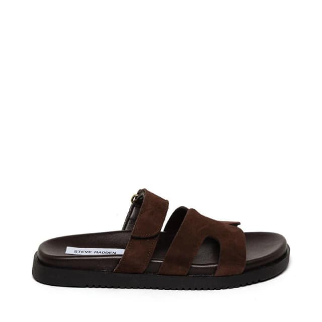 Steve Madden Womens Missile Flat Sandals Dark Brown female 3 (36)