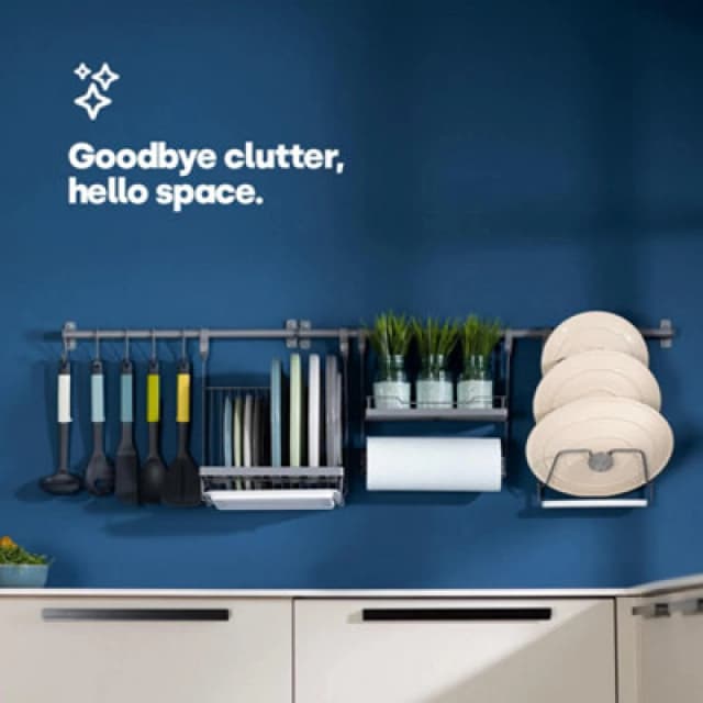 LIVIVO Kitchen Saucepan Lid Organiser Rack Grey