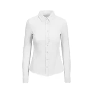 AWDis So Denim Womens/Ladies Anna Knitted Long Sleeve Shirt (M) (White)