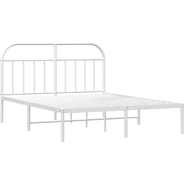 JINLEFU Metal Bed Frame without Mattress with Headboard White 180x200cm vidaXL JRVDZX-353688_DE