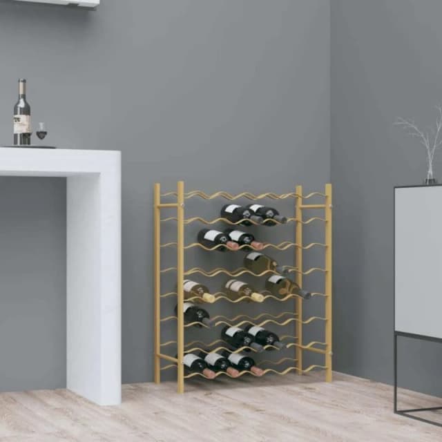 VIDAXL Wine Rack for 48 Bottles Gold Metal Vidaxl 8720286827239