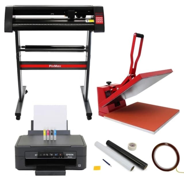 PixMax Vinyl Cutter, 50 X 50 Heat Press, Sign Cut Business Bundle, Value Printer