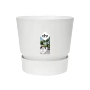 Elho Greenville 16cm Round Plastic Outdoor Plant Pot - White