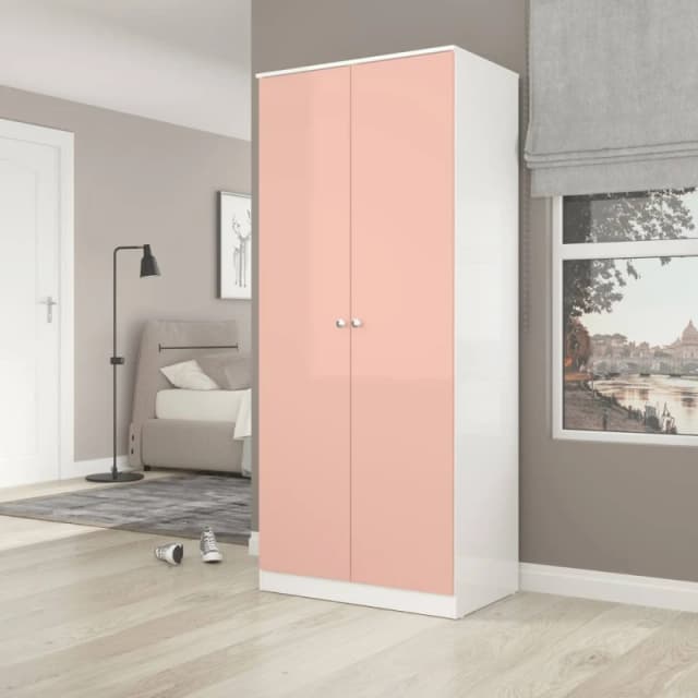 Seconique Denver 2 Door Wardrobe in Pink Pink Unisex