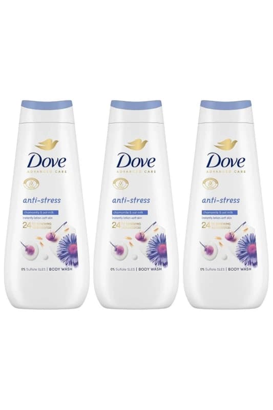 Dove 'Body Wash' Anti-Stress for 24H Renewing Micromoisture, 3x 400ml White