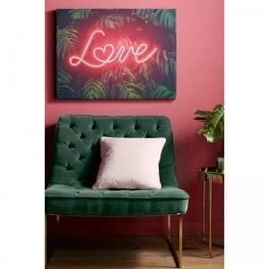 Tropical Neon Love Printed Canvas